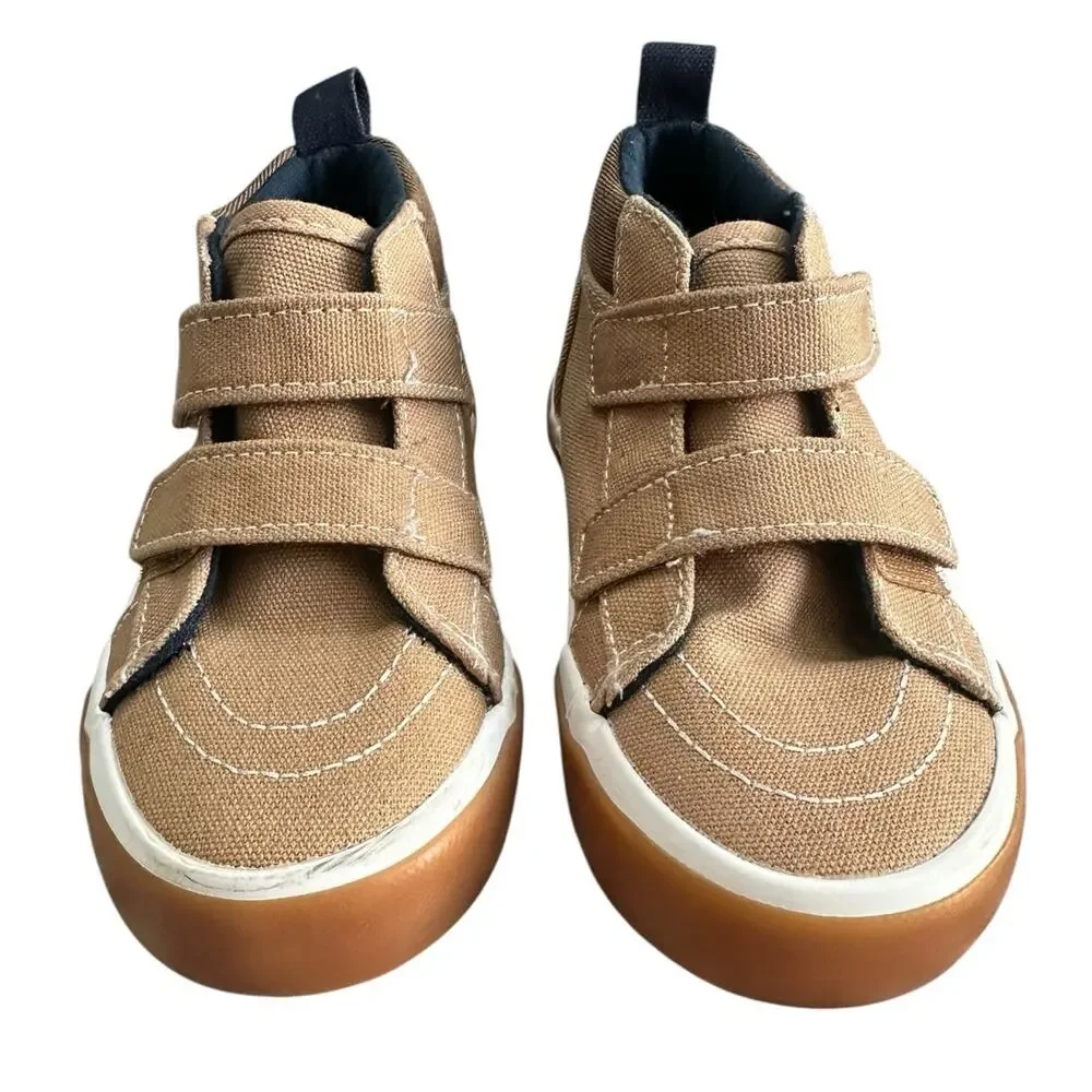OLD NAVY Boys Tan Velcro Sneakers Size 8